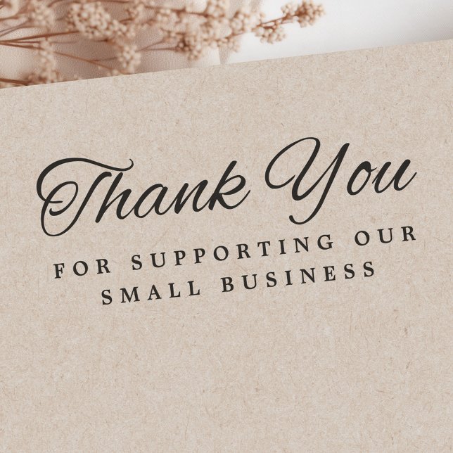 Thank you supporting business elegant font rubber stamp (Thank you supporting business handwritten script rubber stamp)