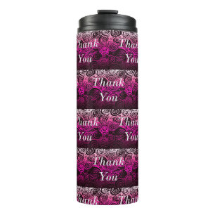Thank You Swirls Pink Thermal Tumbler