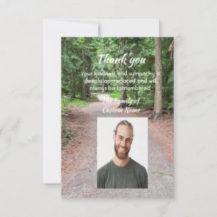 Thank You Sympathy Forest Walk Hike Nature Card