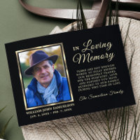 Thank you Sympathy Funeral Memorial Gold PHOTO