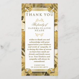 Thank You Sympathy Golden Floral Elegance Card
