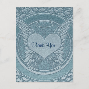 Thank You Sympathy Light Blue Postcard