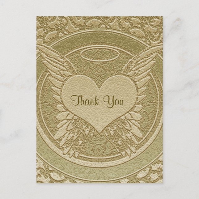 Thank You | Sympathy | Light Gold Postcard (Front)