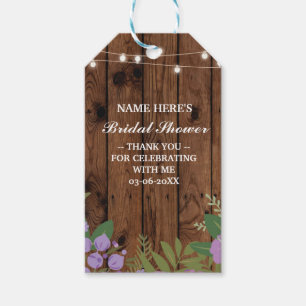 Thank you Tag Floral Favour Wood Bridal Shower