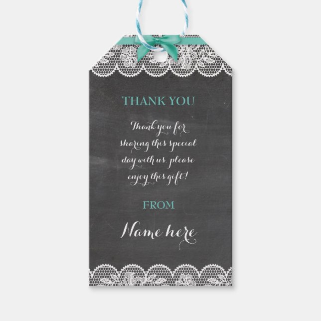 Thank you Tag Lingerie Shower Bridal Party Lace (Front)