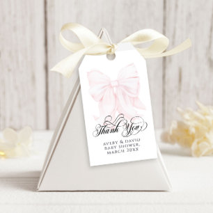 Thank You Tag One 1st Birthday Pink Bow Girls