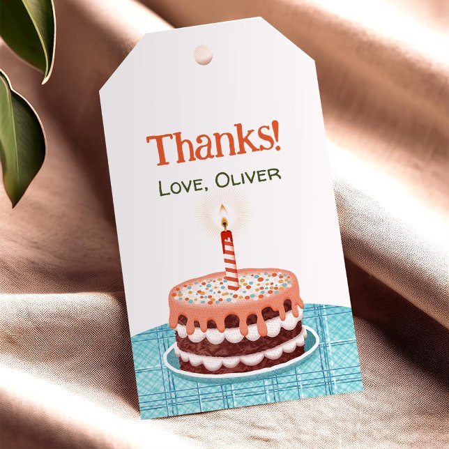 Thank you tag with cake and candle (Creator Uploaded)