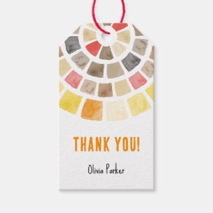 Thank you tag with watercolour circle