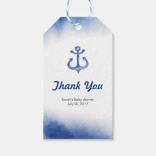 Thank you tags   Blue Nautical Watercolor