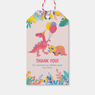 Thank you tags   Girls Dinosaur Tags - pink