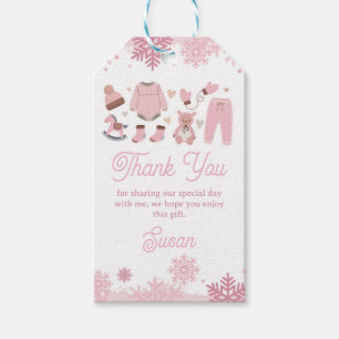 Thank you Tags Pink Baby It's Cold Shower Favour 