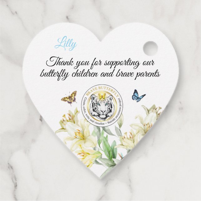 Thank You Tags, Tiger Favour Tags (Back)