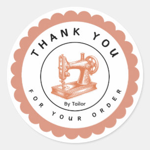 Thank You Tailor & Dressmaker Classic Round Sticker