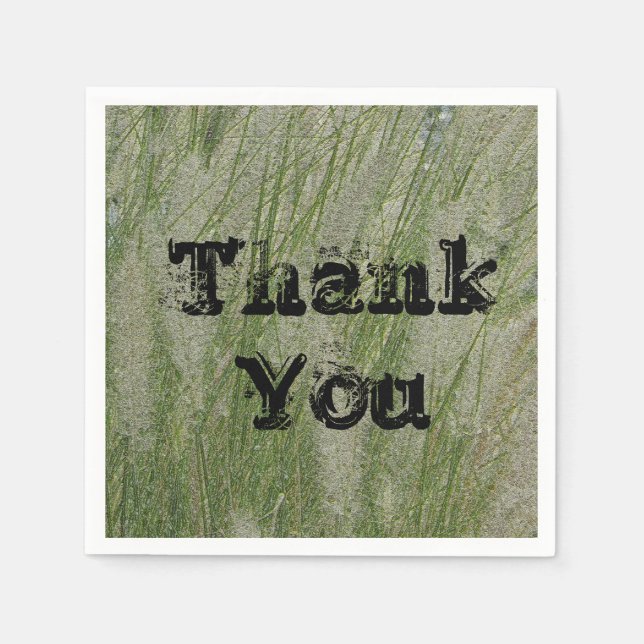 Thank You Tall Plants Desert Grass Appreciation Napkin (Front)