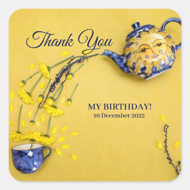 Thank You Tea Pot Sticker (Front)