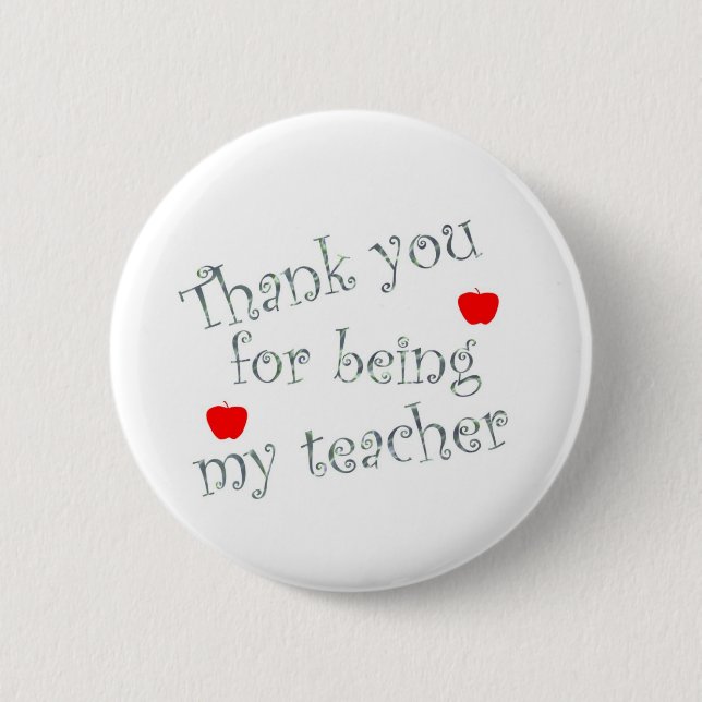 Thank you teacher 6 cm round badge (Front)