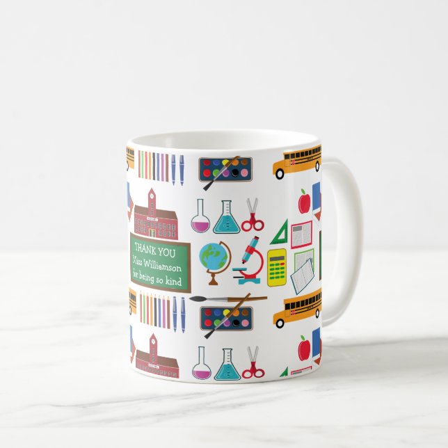 THANK YOU Teacher Appreciation School Coffee Mug (Front Right)