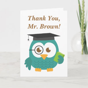 Thank You, Teacher Appreciation, Teacher Owl You Card