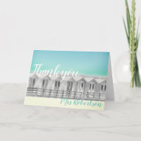 Thank you teacher beach hut seaside card