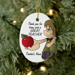 Thank You - Teacher - Boy Ceramic Ornament