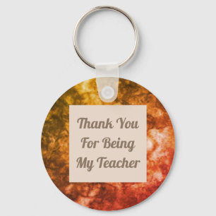 Thank You Teacher Bright Abstract Appreciation Key Ring