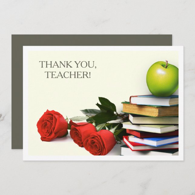 Thank You, Teacher.  Custom Flat Cards (Front/Back)