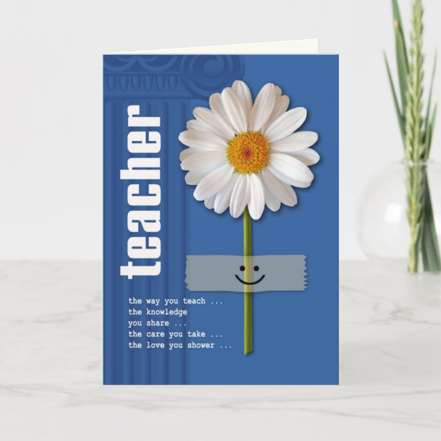 Thank You Teacher Custom Greeting Cards (Front)