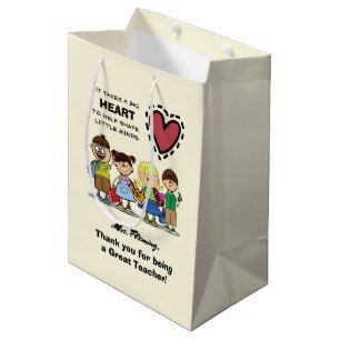 Thank You, Teacher. Custom Medium Gift Bag