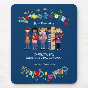 Thank You, Teacher. Custom Name Gift Mouse Pad