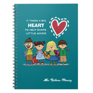 Thank You, Teacher. Custom Name Gift Notebook