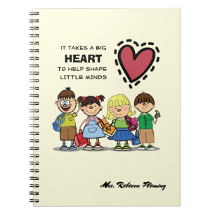 Thank You, Teacher. Custom Name Gift Notebook