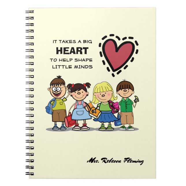 Thank You, Teacher. Custom Name Gift  Notebook (Front)