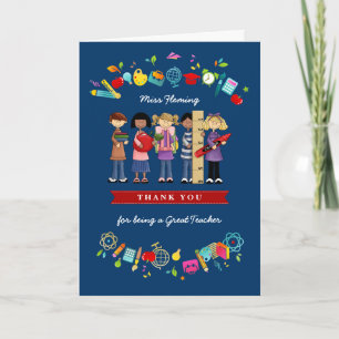 Thank You, Teacher. Custom Name Greeting Card