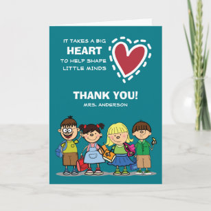 Thank You, Teacher. Custom Name Greeting Cards