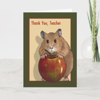 Thank You Teacher: Cute Hamster With Red Apple