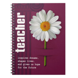 Thank You, Teacher. Daisy Gift Notebook