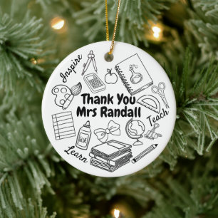Thank You Teacher Doodle Ornament