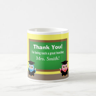 Thank you teacher, Graduation Farewell, Cute Owls Coffee Mug