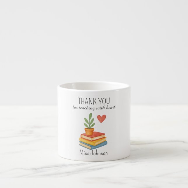 Thank You Teacher – Heartfelt Appreciation Gift Espresso Cup (Front)