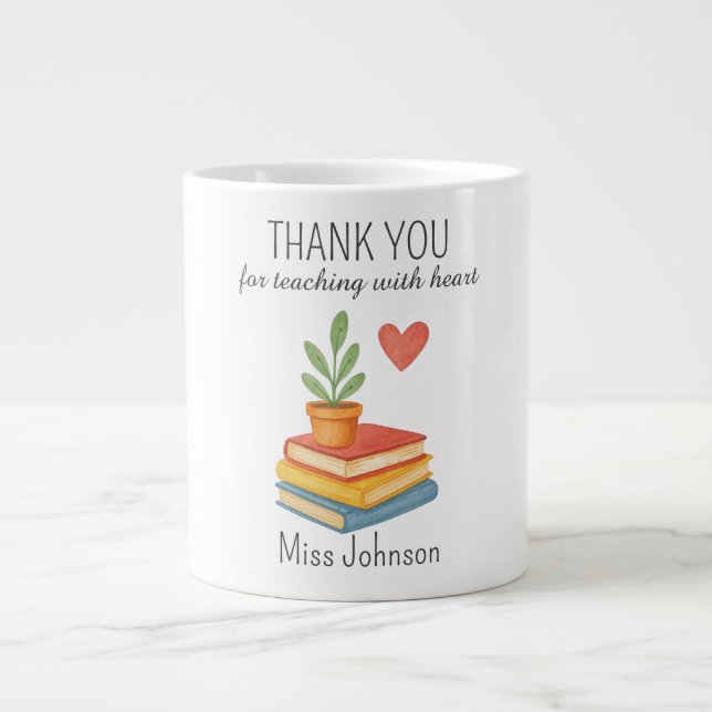Thank You Teacher – Heartfelt Appreciation Gift Large Coffee Mug (Front)