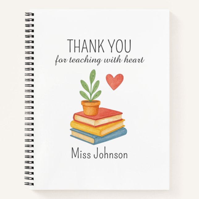 Thank You Teacher – Heartfelt Appreciation Gift Notebook (Front)