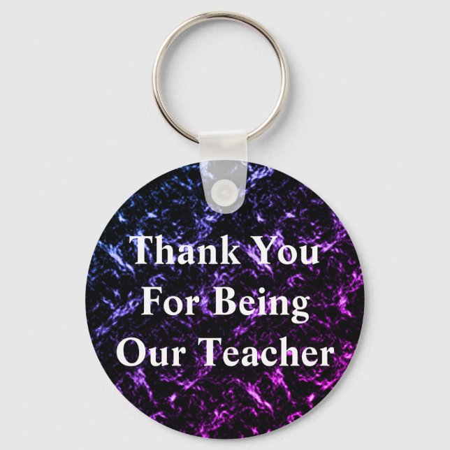 Thank You Teacher Inexpensive Class Appreciation Key Ring (Front)