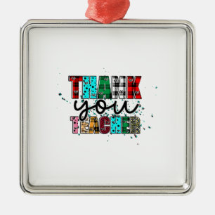 Thank You Teacher Metal Ornament