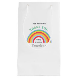 Thank You Teacher Rainbow Personalised Small Gift Bag