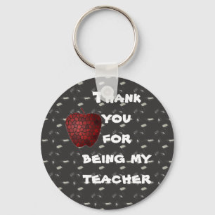 Thank You Teacher Red Apple Classroom Thanks Key Ring