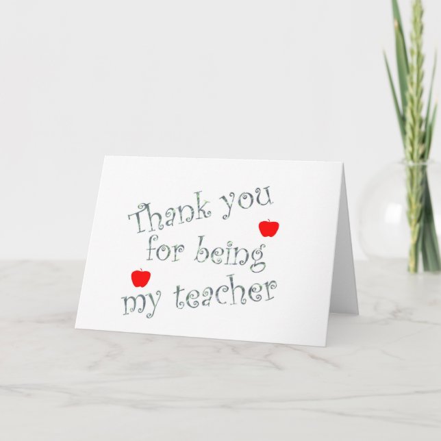 Thank You Teacher Red Apples Appreciation (Front)