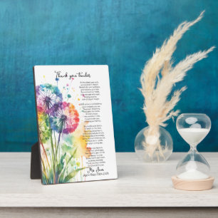 thank you teacher retirement dandelion poem plaque