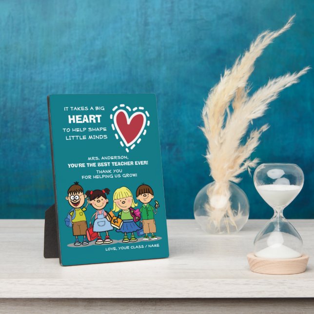 Thank You, Teacher. School Kids & Quote Plaque (Side)