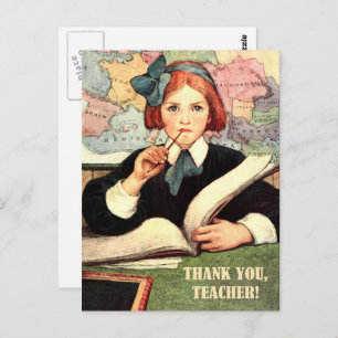 Thank You, Teacher. Vintage Art Postcard