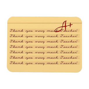Thank You, Teacher, Vintage Penmanship Thank You Magnet